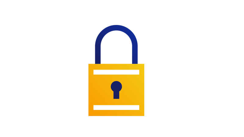 Illustration of a secured padlock representing diligently managed risk and fraud. 